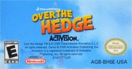 Top of cartridge artwork for Over The Hedge on the Nintendo Game Boy Advance.