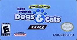 Top of cartridge artwork for Paws And Claws - Best Friends - Dogs And Cats on the Nintendo Game Boy Advance.