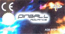 Top of cartridge artwork for Pinball Advance on the Nintendo Game Boy Advance.