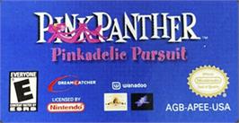Top of cartridge artwork for Pink Panther: Pinkadelic Pursuit on the Nintendo Game Boy Advance.