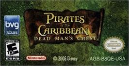 Top of cartridge artwork for Pirates of the Caribbean: Dead Man's Chest on the Nintendo Game Boy Advance.