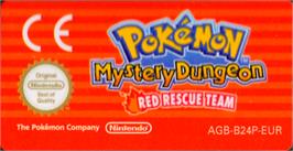 Top of cartridge artwork for Pokemon Mystery Dungeon: Red Rescue Team on the Nintendo Game Boy Advance.