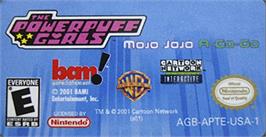 Top of cartridge artwork for Powerpuff Girls: Mojo Jojo A-Go-Go on the Nintendo Game Boy Advance.