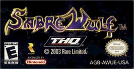 Top of cartridge artwork for Sabre Wulf on the Nintendo Game Boy Advance.