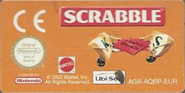Top of cartridge artwork for Scrabble on the Nintendo Game Boy Advance.