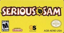 Top of cartridge artwork for Serious Sam on the Nintendo Game Boy Advance.