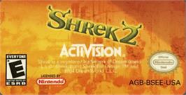 Top of cartridge artwork for Shrek 2 on the Nintendo Game Boy Advance.