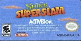 Top of cartridge artwork for Shrek SuperSlam on the Nintendo Game Boy Advance.