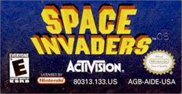 Top of cartridge artwork for Space Invaders on the Nintendo Game Boy Advance.