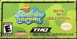 Top of cartridge artwork for Spongebob Squarepants - Battle For Bikini Bottom on the Nintendo Game Boy Advance.