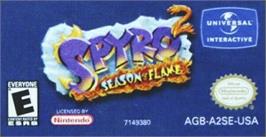 Top of cartridge artwork for Spyro 2: Season of Flame on the Nintendo Game Boy Advance.