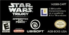 Top of cartridge artwork for Star Wars Trilogy: Apprentice of the Force on the Nintendo Game Boy Advance.