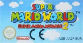 Top of cartridge artwork for Super Mario World: Super Mario Advance 2 on the Nintendo Game Boy Advance.
