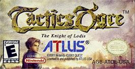 Top of cartridge artwork for Tactics Ogre - The Knight Of Lodis on the Nintendo Game Boy Advance.