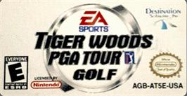 Top of cartridge artwork for Tiger Woods PGA Tour Golf on the Nintendo Game Boy Advance.
