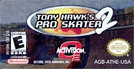 Top of cartridge artwork for Tony Hawk's Pro Skater 2 on the Nintendo Game Boy Advance.