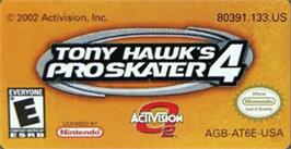 Top of cartridge artwork for Tony Hawk's Pro Skater 4 on the Nintendo Game Boy Advance.