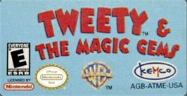 Top of cartridge artwork for Tweety and the Magic Gems on the Nintendo Game Boy Advance.