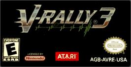 Top of cartridge artwork for V-rally 3 on the Nintendo Game Boy Advance.