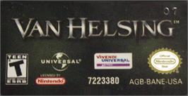 Top of cartridge artwork for Van Helsing on the Nintendo Game Boy Advance.