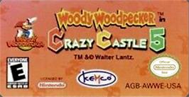 Top of cartridge artwork for Woody Woodpecker In Crazy Castle 5 on the Nintendo Game Boy Advance.