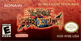 Top of cartridge artwork for Yu-Gi-Oh! Reshef of Destruction on the Nintendo Game Boy Advance.