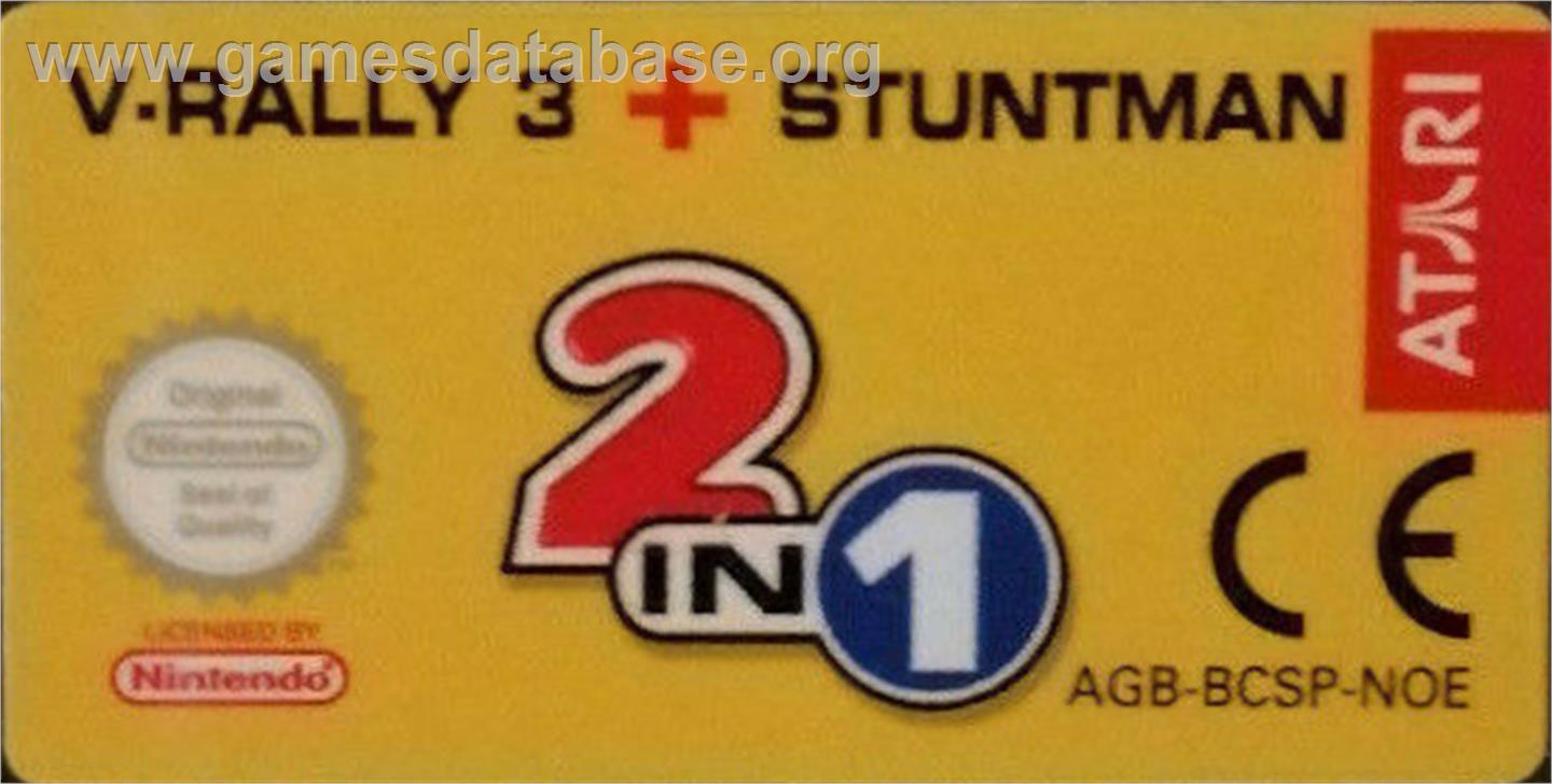 2 in 1: V-Rally 3 & Stuntman - Nintendo Game Boy Advance - Artwork - Cartridge Top