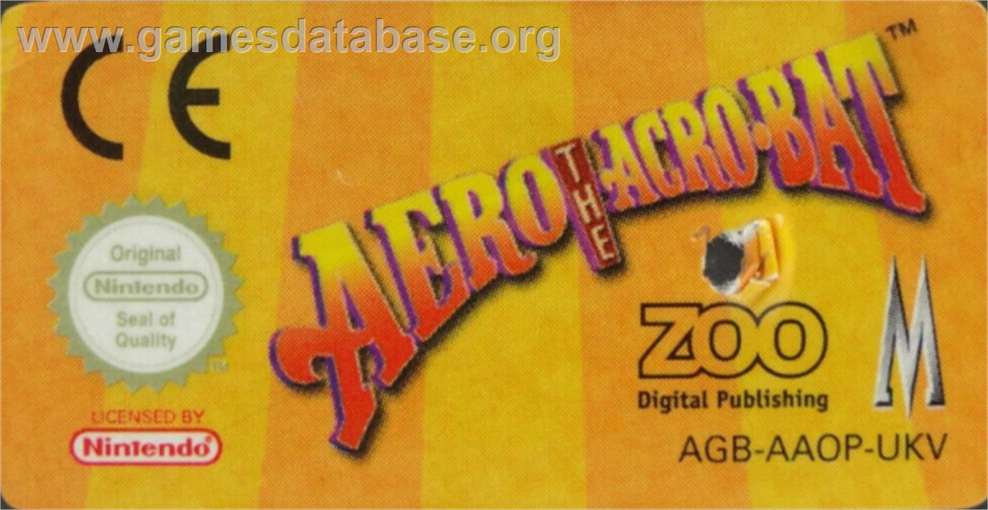Aero The Acro-bat - Nintendo Game Boy Advance - Artwork - Cartridge Top