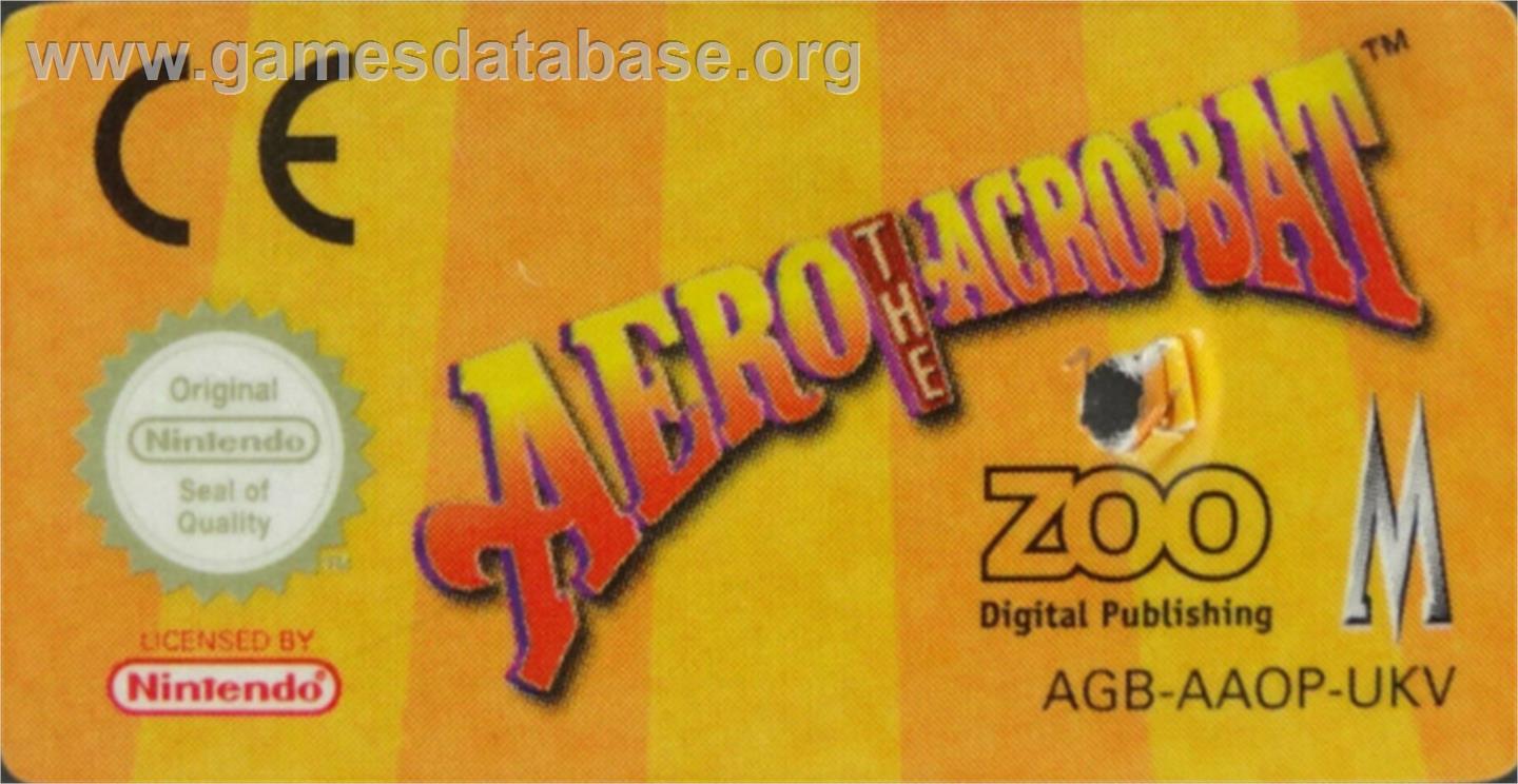 Aero the Acro-Bat: Rascal Rival Revenge - Nintendo Game Boy Advance - Artwork - Cartridge Top