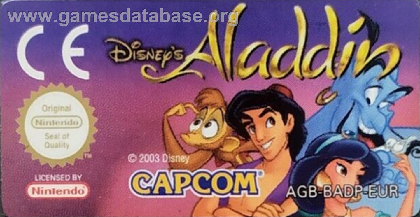 Aladdin - Nintendo Game Boy Advance - Artwork - Cartridge Top