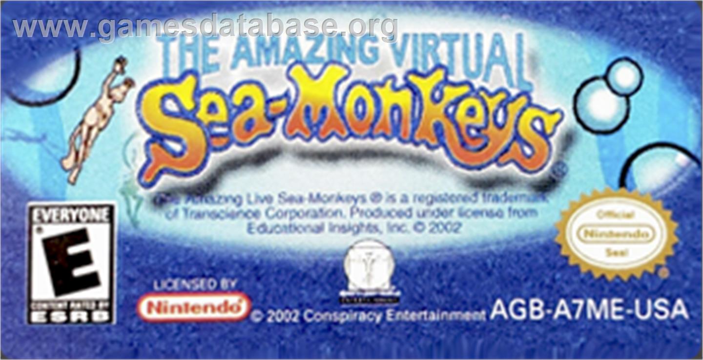 Amazing Virtual Sea-monkeys, The - Nintendo Game Boy Advance - Artwork - Cartridge Top