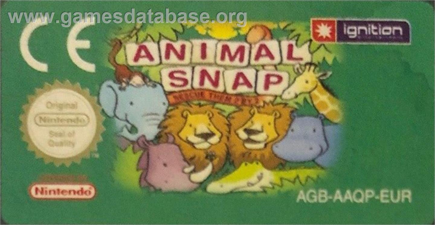 Animal Snap - Rescue Them 2 By 2 - Nintendo Game Boy Advance - Artwork - Cartridge Top