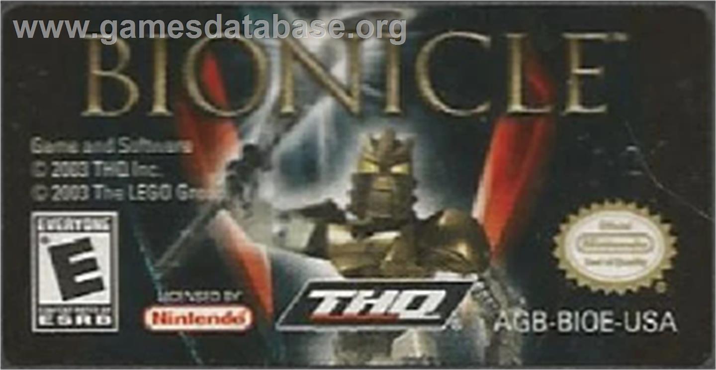 Bionicle: Maze of Shadows - Nintendo Game Boy Advance - Artwork - Cartridge Top
