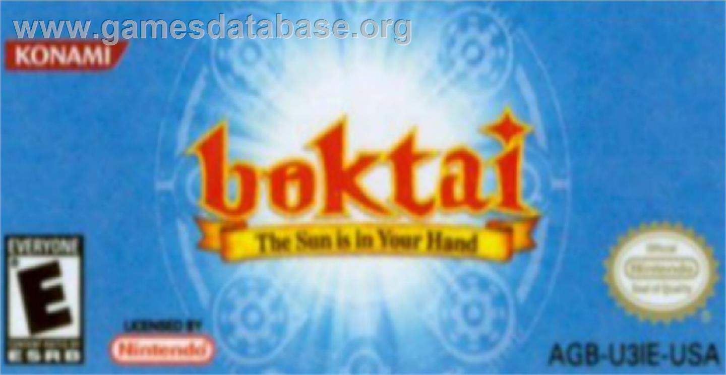 Boktai: The Sun is in Your Hand - Nintendo Game Boy Advance - Artwork - Cartridge Top