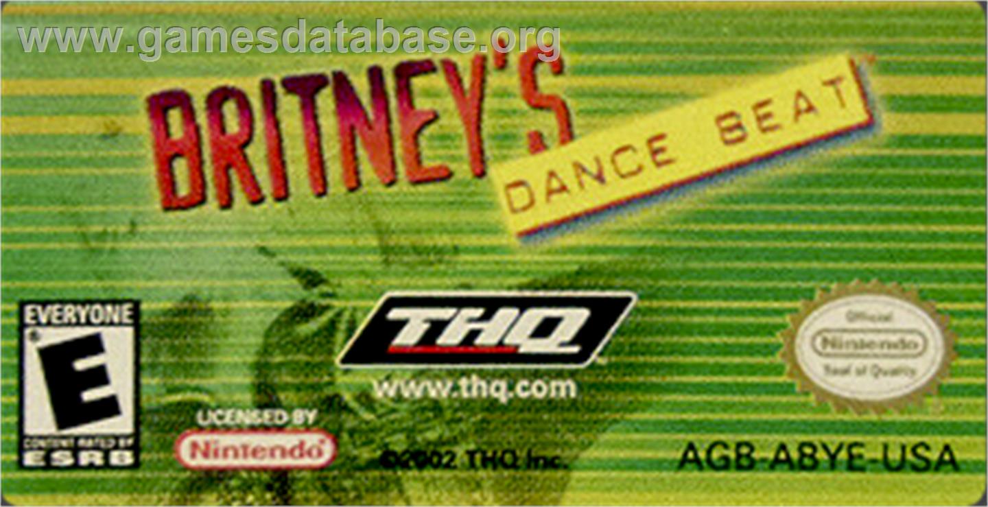 Britney's Dance Beat - Nintendo Game Boy Advance - Artwork - Cartridge Top