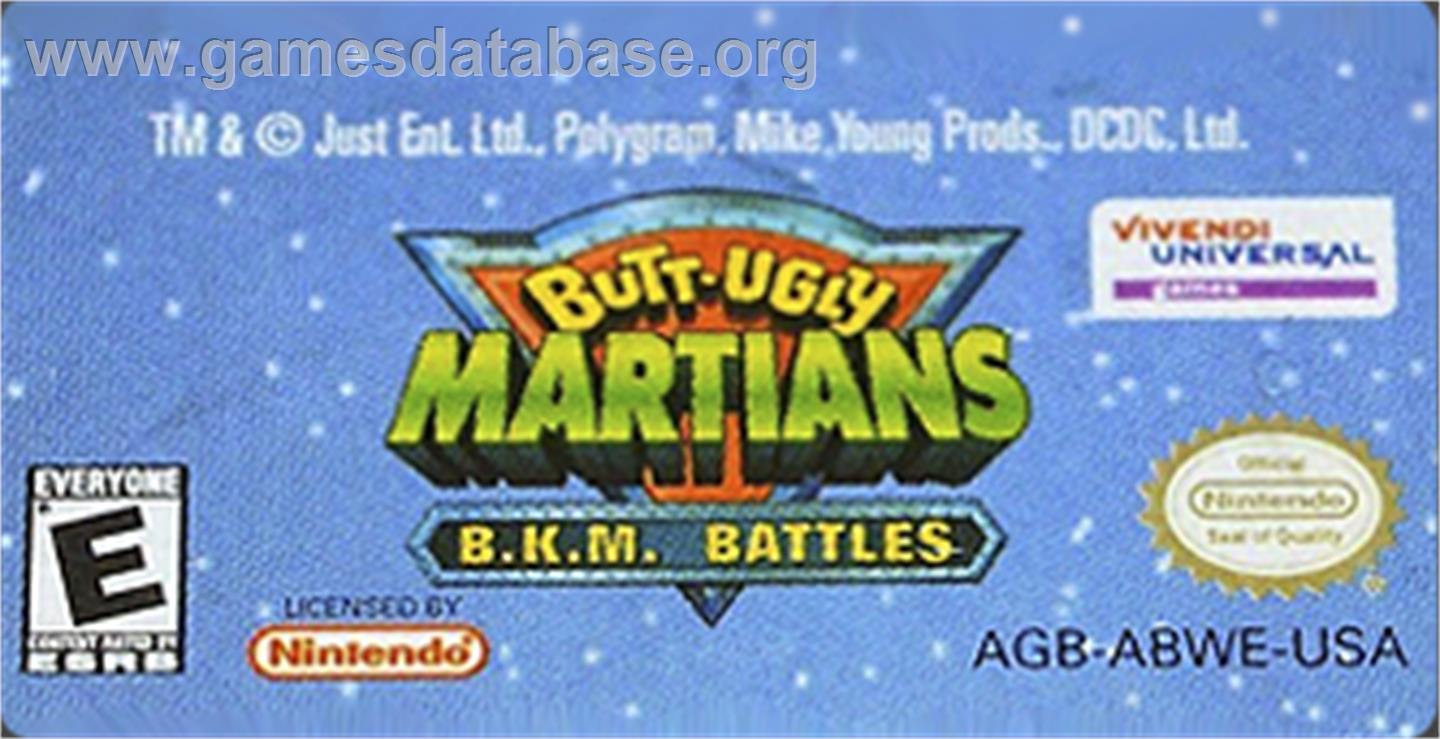 Butt-ugly Martians - B.k.m. Battles - Nintendo Game Boy Advance - Artwork - Cartridge Top