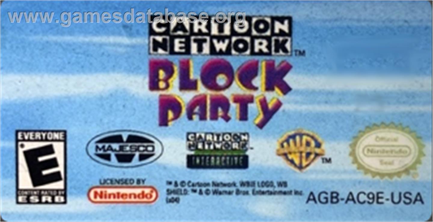 Cartoon Network Block Party - Nintendo Game Boy Advance - Artwork - Cartridge Top