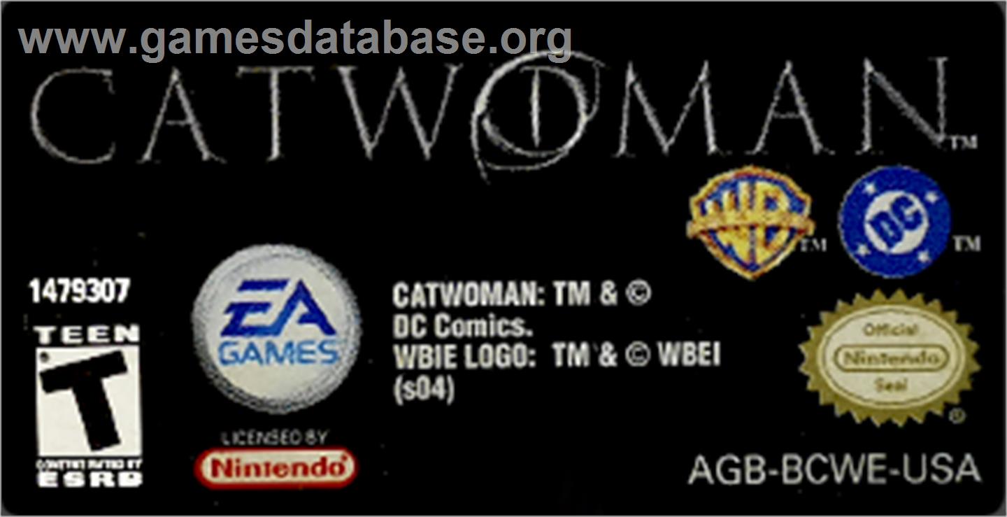 Catwoman - Nintendo Game Boy Advance - Artwork - Cartridge Top