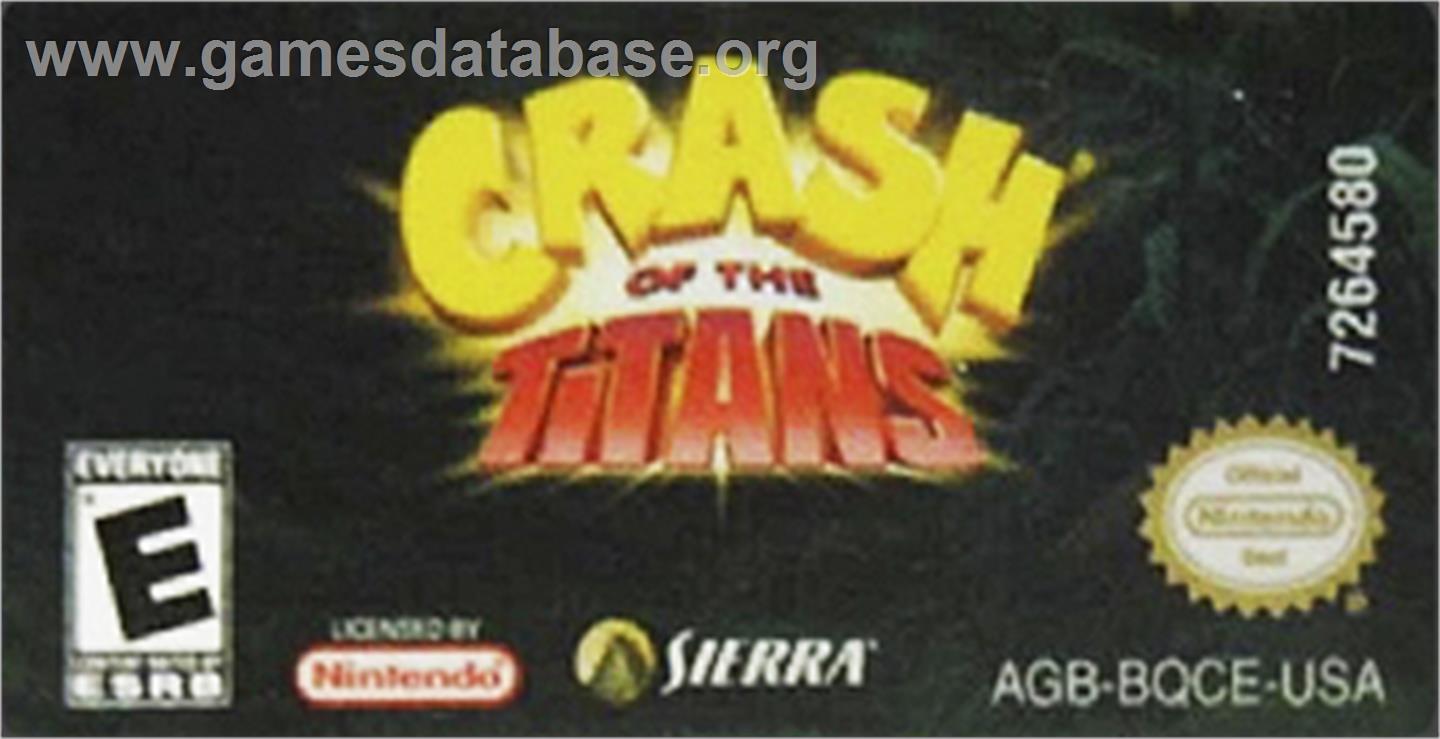 Crash of the Titans - Nintendo Game Boy Advance - Artwork - Cartridge Top