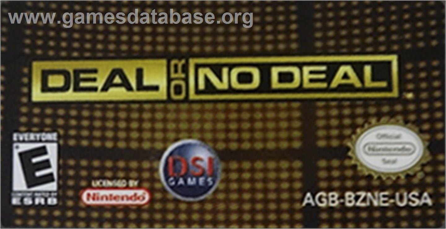 Deal Or No Deal - Nintendo Game Boy Advance - Artwork - Cartridge Top