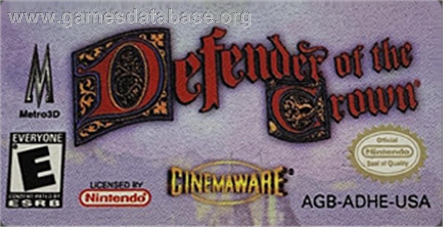 Defender of the Crown - Nintendo Game Boy Advance - Artwork - Cartridge Top