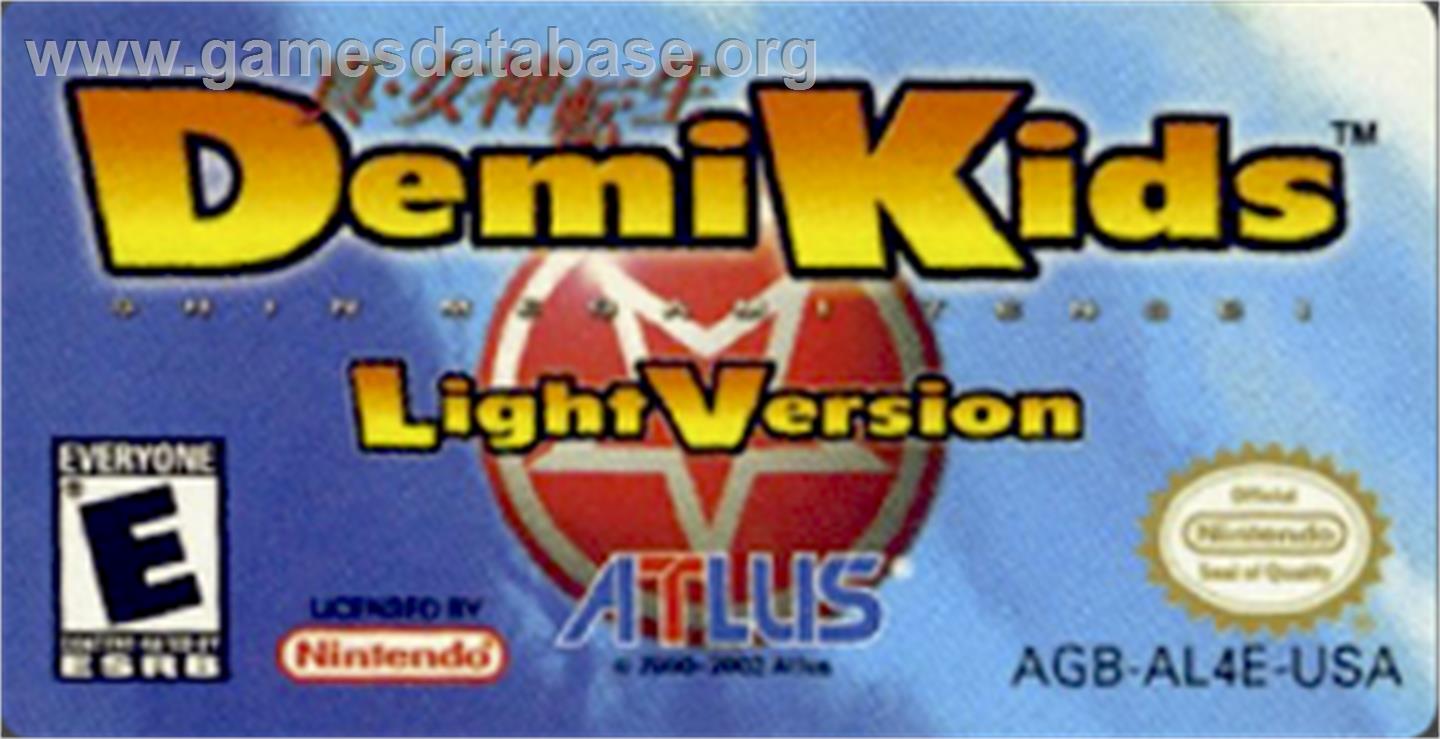 DemiKids: Light Version - Nintendo Game Boy Advance - Artwork - Cartridge Top