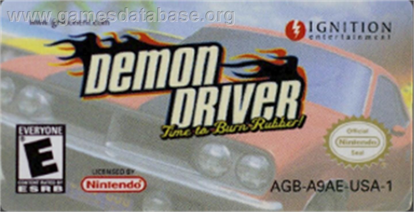 Demon Driver: Time to Burn Rubber - Nintendo Game Boy Advance - Artwork - Cartridge Top