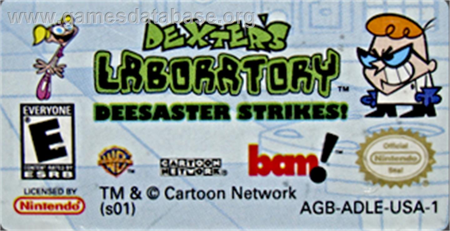 Dexter's Laboratory - Deesaster Strikes ! - Nintendo Game Boy Advance - Artwork - Cartridge Top