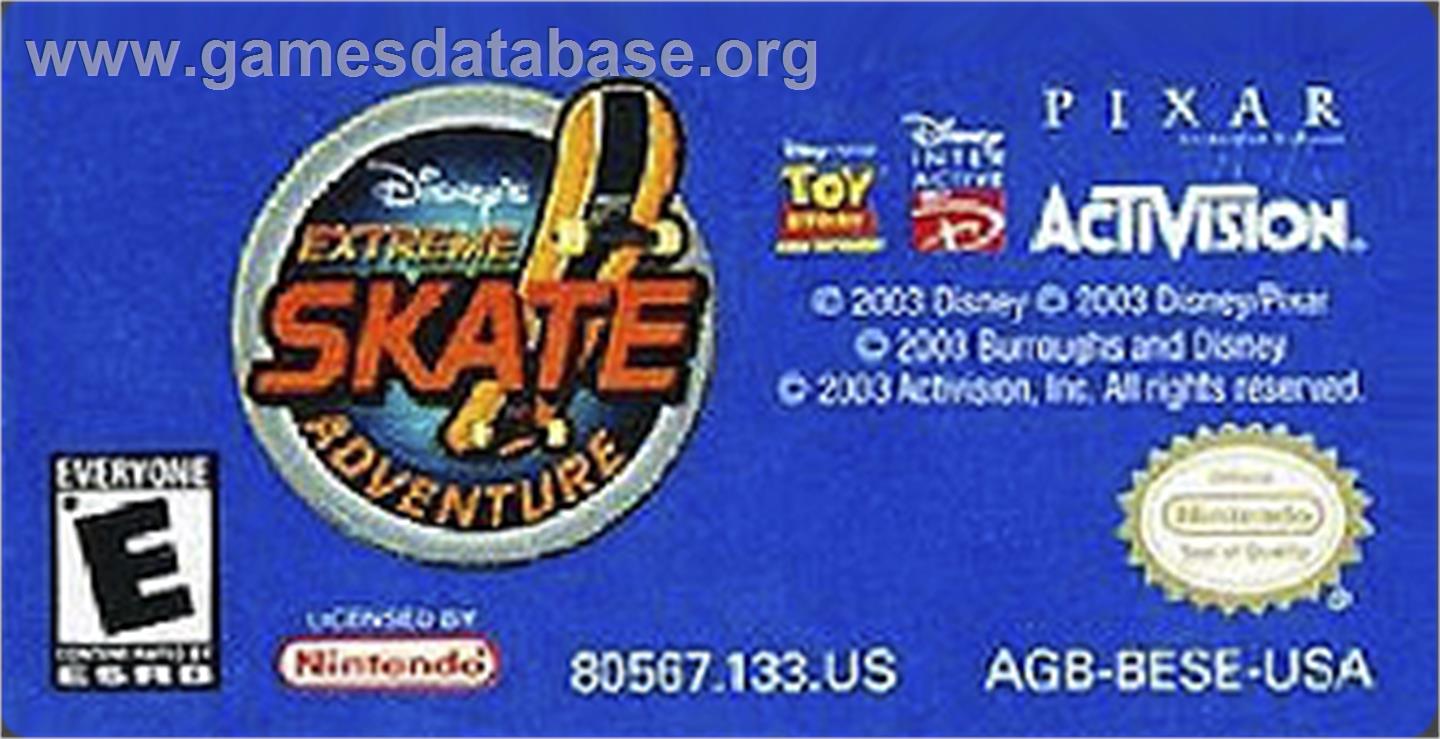 Disney's Extreme Skate Adventure - Nintendo Game Boy Advance - Artwork - Cartridge Top