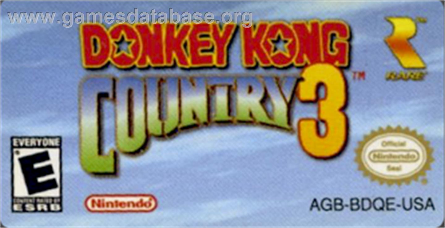 Donkey Kong 3 - Nintendo Game Boy Advance - Artwork - Cartridge Top