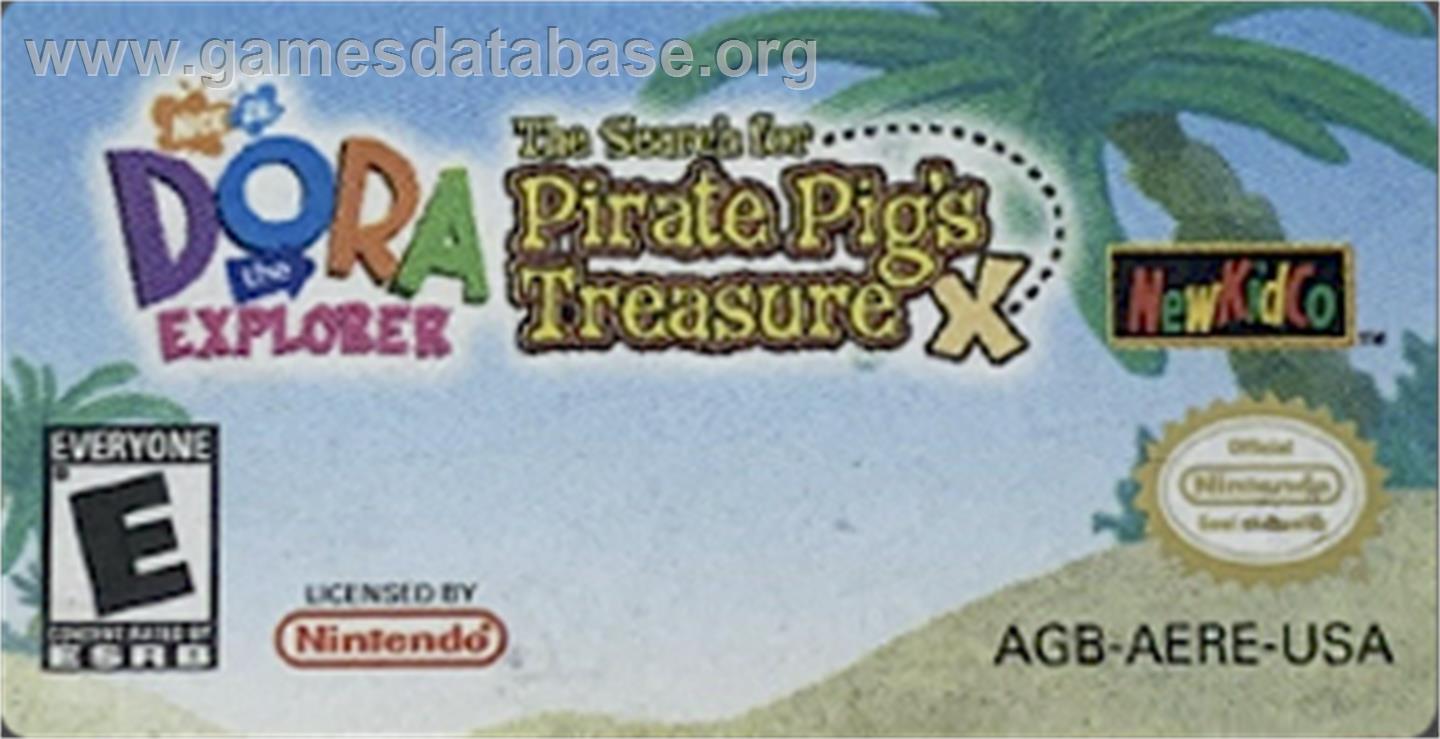 Dora The Explorer - The Search For The Pirate Pig's Treasure - Nintendo Game Boy Advance - Artwork - Cartridge Top