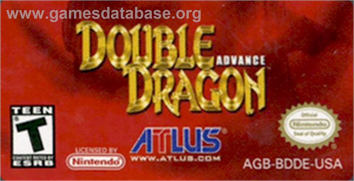 Double Dragon Advance - Nintendo Game Boy Advance - Artwork - Cartridge Top