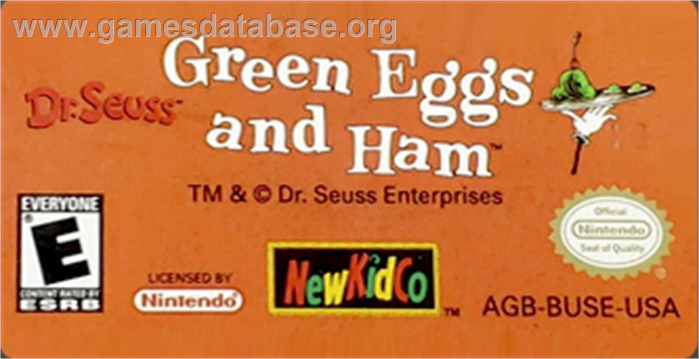 Dr. Seuss - Green Eggs and Ham - Nintendo Game Boy Advance - Artwork - Cartridge Top