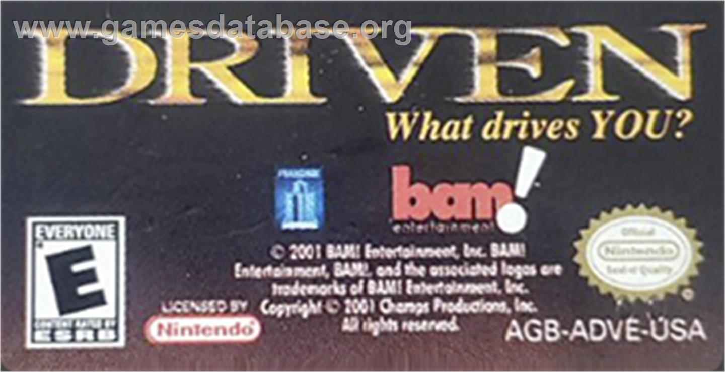 Driven - Nintendo Game Boy Advance - Artwork - Cartridge Top